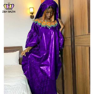 Ubranie etniczne Afrykańskie Bazin Boge Długie sukienki dla kobiet Nigeria Tradycyjne przyjęcie weselne Basin Riche Robe Femme Oryginalna ceremonia Ceremonia T240510