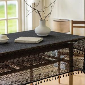 テーブルクロスホローシリーズかぎ針編みテーブルコバー家庭用ダイニングタッセル織物テーブルクロスミニマリストグリッドユニバーサル