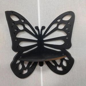 Kitchen Storage Wall Display Butterfly Crystal Shelf Stand Gift Wooden Simplicity Corner Hollow Rack