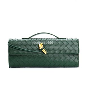 Bolsa bottegvenet saco de longa embreagem lady andiamo bolsa de alta grau de couro versátil crossbody women weave weave de diamante de diamante