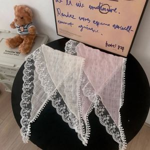 Triangular Lace Hair Scarf Travel Beach French Pastoral Style Po Headscarf Accessories Band Strap Women Girls 240430