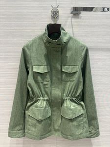 2024 Новая весенняя осень Milan Bunway Jackets Stand Stand Ong Eleve Brand Tome Style Coats Женский дизайнер верхняя одежда 0513-9