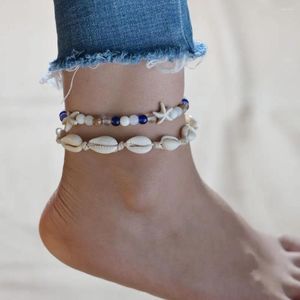 Anklets Multilayer Shell Beads Starfish Beach Style Toe Anklet Adjustable Summer Bohemian Feet Chain