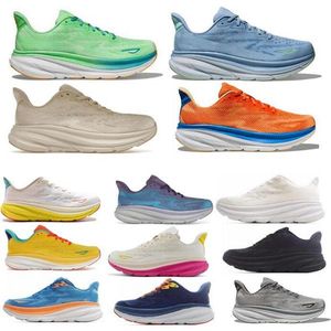 Clifton 9 weiße Laufschuhe für Herren Frau Hok Hola One Cliftons Run Olivle Purple Seafoam Weit lebendiger orange Abprallerung Sneakers Größe 5 - 12