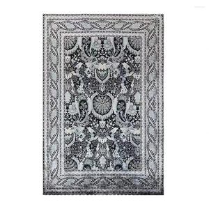 Mattor Silkmatta svart turkisk design handgjorda mattor orientalisk mjuk storlek 4'x6 '