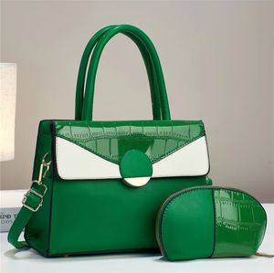 2 Sets Luxury Patent Leather Handbag For Women Alligator Patterrn Designer Female Shoulder Crossbody Bags Ladies Sac A Main For Girls Party Cluth Bag