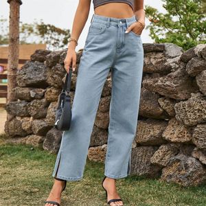 Jeans femminili donne acqua divisa temperamento a metà vita casual personalità di moda di comfort