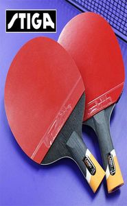 Stiga 6 Star Table Tennis Racket Pro Pingpong Paddel finnar in för offensiva rackets Sport Stiga Racket Hollow handtag 2201058564167