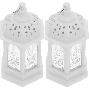 Candle Holders 2 Pcs Lantern Light Moroccan Decor For Home Vintage Hanging Eid Mubarak Prop Lights