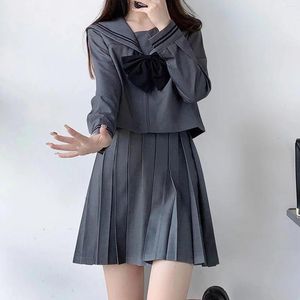 Clothing Sets Korean Chinese Teen School Uniform Sailor Outfit Long Short Sleeve Suit JK Set Japan Student Seifuku Girl Women Skirt