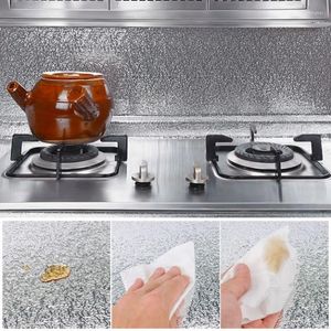 Настенные наклейки кухня алюминиевая фольга, защищенные от масляных обои для стен водонепроницаемые шкаф домашний покрытие декор