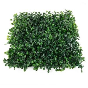 Decorative Flowers 25 25cm Artificial Plant Walls Foliage Hedge Grass Mat Greenery Panels Fence Lawn For Outdoor Garden Decor