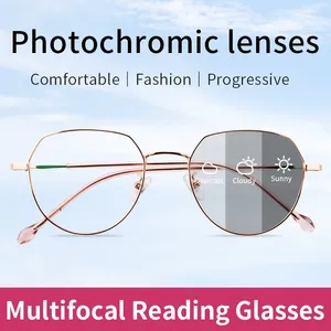 Sonnenbrillen pochromische multifokale progressive Lesen No-Line-Leser für Frauen getönte Brille weit und in der Nähe von zwei Nutzungen