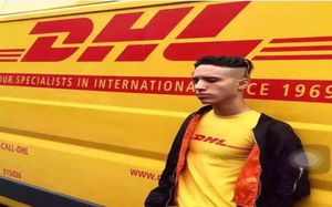 Летняя новая бренда Paris Fashion Vetements Air Transport Dhl Trts Women Men Men Shotteve Tops Письма Yellow Tee8630097