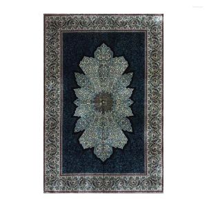 Tappeti moderni tappeti moderni a colore blu a mano annodata in seta tessitura area orientale tappeto 4'x6 '