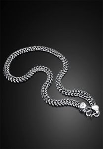 S Korea Vintage 100 925 Sterling Silver Men Pendant Halsband 10mm 18 26 tum kedja Fashion Punk Hip Hop Jewelry3323211