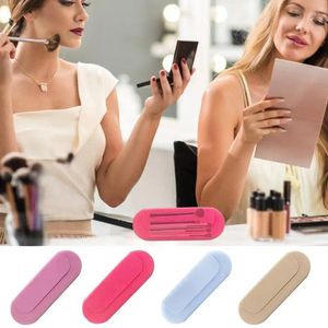 Förvaringslådor resor makeup borsthållare silikon kosmetiska borstar väska svamp fall bärbara arrangörsverktyg för kvinnor flickor