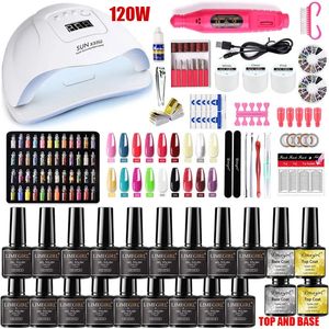 Set di unghie 12054W LAMPAGGIO LED UV per gel manicure Kit set di unghie kit gel vernice per trapano per unghie elettrico set di manicure strumenti per nail art 240510