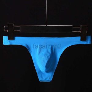 Underpants 5 Pack Mens Boxer Briefs New men's thong low waist sexy thin ice silk one piece traceless 3D punch sexy underwear men