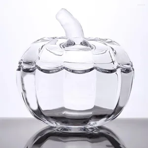 Storage Bottles Salad Bowls Lids Pumpkin Candy Jar Transparent Tank Decorate Pot Multi-function Kitchen Dessert