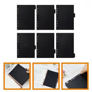 6pcs bağlayıcı bölücüler 6 zil sesi defter kitabı plastik sayfalar eklenebilir dizin sayfası deliği yumruk mektubu A5