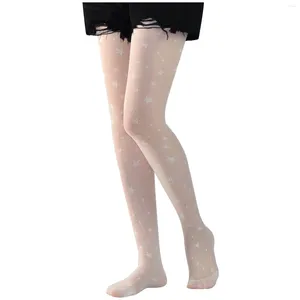 Donne calzini sexy alla moda a stella jacquard stampato collant stampicati ultra sottili pantaloni calze a base di pesce per pantyhose run