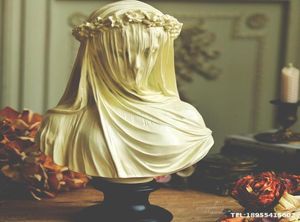クラフトツールベール付きレディキャンドルシリコン型メスアンティークバスト彫像彫刻女性ボディホーム装飾石膏モールド4903464
