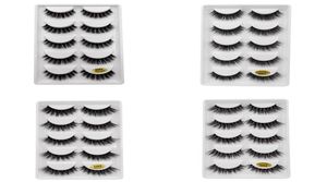 5pairsset 3D Mink False EyeLashes Thick Plastic Black Cotton Full Strip Fake Eye Lashes For Party Make Up Tool With Cosmetic2650352