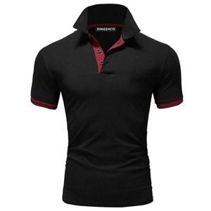 Polos masculinos New Mens Polo Camisa Casual Cor Solid Slim Fit Mens Polo Summer lapeL Mens topl2405