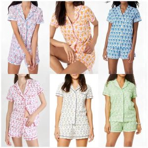 Designer Womens Cute Roller Kaninchen zweiteilige Hosen Pyjamas Y2k Affen vorgefertigte Druck 2-teiliger Pyjama-Set kurzarmes Hemd PJ Shorts Set Casual Wear