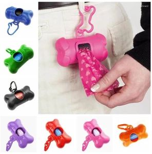 Dog Apparel Pet Poop Bag Bone Shape Dispenser Waste Garbage Carrier Holder Dispensers Dogs Trash Cleaning Tool Products