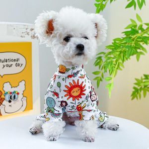 Köpek Giyim Konforu Küçük Köpekler Kapalı Pet Pet Pijamalar Klima Giysileri XS XS XL POMERANIAN YORKSHIRE TRACHSUIT TROTS