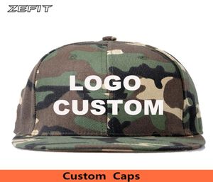 Hochwertige Mode -Custom 3D Stickerei Camouflage Baseball Snapback Caps Unisex Adult Kids Customized Made Hats1486372