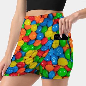 Spódnice mm damska spódnica mini linia z ukrytą kieszenią John Velocci Baneling Candy M MS Sweet Food Colours