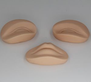 3D Tatuagem de maquiagem permanente Prática de reposição de pele 2 olhos e 1 lábios para o treinamento de manequim head1687607