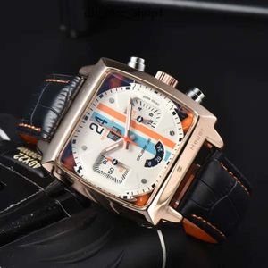 tag heure watch Original Watch Mens Watch Monaco Calibre Gulf Movement Watches Real Leather Strap Wristwatches Chronograph Luxury Watch 1704 tag watch