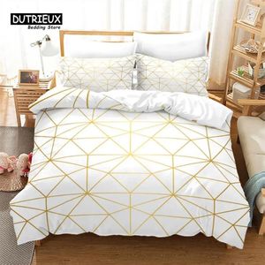 Set di biancheria da letto geometrica copripiumini in marmo a strisce triangolare set di lusso con pioggia gemello full pieno per adulti decorazioni per bambini