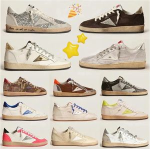 2024 Neue Designer-Slipper Goldene Sneaker Casual Schuhe Leder Italien Dirty Old Shoe Marke Frauen Männer Super-Star Ball Star Goosen Klassische Trainer Sportarten