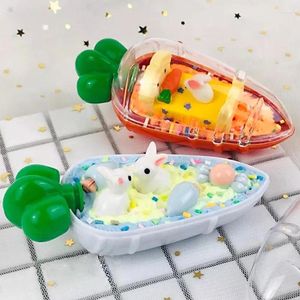 Gift Wrap 3/6pcs Easter Candy Boxes Lifelike Carrot Basket Filler Kid Box Plastic Bags Children Birthday Baby Shower