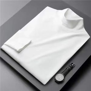 2023 Autumn Winter High Neck de manga comprida camiseta masculina camisa de fundo esticador de baixo para camisetas finas brancas puras Man de camiseta 240509