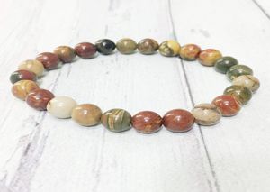 MG0355 Äkta Picasso Jasper Armband Natural Stone Handgjorda armband Meditation Wrist Mala Divine Feminine Armband4158098