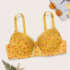 Bras Beauwear Floral Kadınlar için Push Up Sutyen Yastıklı Dantel İç Çamaşır Teli İşlemeli İç çamaşırı 75B-90B