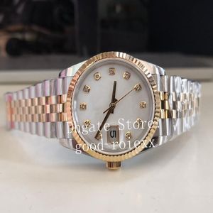 36 mm średniej wielkości zegarki męskie panie oglądają kobietę BP Wimbledon Mother of Pearl Automatic 2813 Jubilee Bransoletka Sapphire Saphire Dat 1680