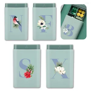 Storage Bottles Travel Organizer Portable Case Tablet Sorter Box Holder Container Blue Letter Pattern Pocket