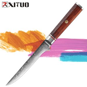 Xituo 6-calowy nóż boning japoński damascus stal kuchenny szef kuchni noża Ultra ostre filetowanie noża Petty Utility Knife