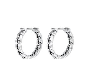 Hoop Huggie Stainless Steel Cuban Chain Link Men Punk Rock Earrings Jewelry Gift For Him8259033