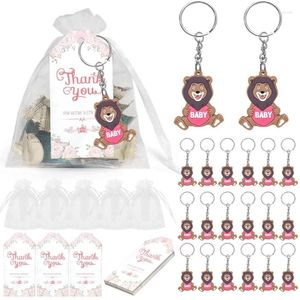 Party Favor Lions Keychains Keyring com bolsa de doce de agradecimento para decorações de casamento para chá de bebê