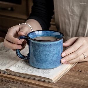 Muggar vintage keramisk amerikansk kaffekugn byter glasyr imitation emaljvattenmugg stor kapacitet hushåll