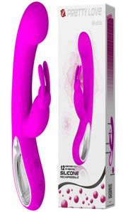 Sexprodukter 12 Speed ​​GSPOT Body Massage Rabbit Vibrator USB RECHARGABLE Female Masturbation Dildo Vibrator Sex Toy for Woman Y13813668