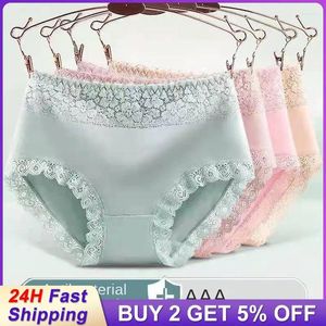 Kadın Panties Kalıp Eğrisi Dantel Trimize Pamuk Kasık Erkek ve İç Çamaşırı Ev Kıyafetleri Nefes Alabilir -Waist M.